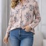 Powder Pink Floral Blouse, Size M/L Image 4