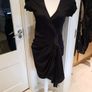 Sportmax black mock wrap dress size small uk8-10 Image 2