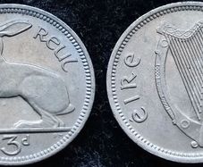 [#447] - Ireland 1967 | 3 Pence | Irish 3d | Hare | KM.12a | MS