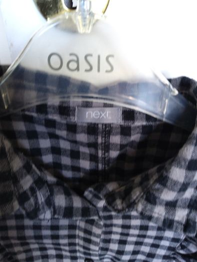 Next Black and Grey Checked Long Top/Dress Aged 8