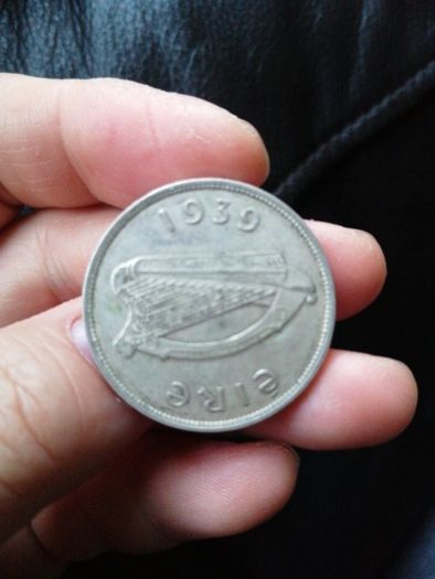1939 Ireland Silver Half Crown Coin