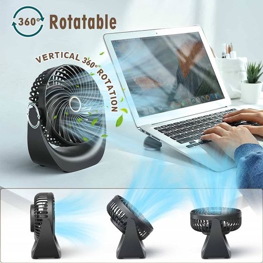 NEW SALE | Desk Fan, Small Table Fan with Strong Airflow Quiet Operation Portable Fan Speed Adjustable Head 360 Degree Rotatable Personal Fan for Home Bedroom Office Outdoor Table and Desktop