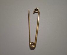 Gold safety pin
