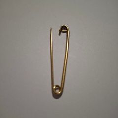 Gold safety pin