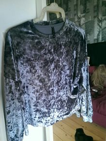 Grey Velvet Top. Size 10