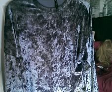 Grey Velvet Top. Size 10