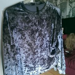 Grey Velvet Top. Size 10