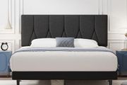Double Bed Frame Black Upholstered