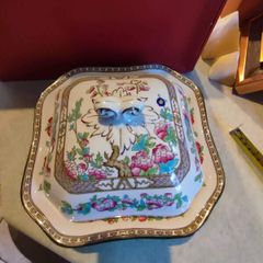Vintage Bridgwood Indian Tree Dish With Lid