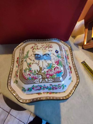 Vintage Bridgwood Indian Tree Dish With Lid