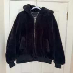 Zara TRF Reversible Faux Fur Women's Bomber Jacket in Black - size XS