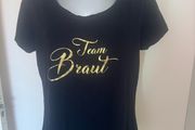 Team Braut black T-shirt size UK20 EU50 Postage included