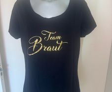 Team Braut black T-shirt size UK20 EU50 Postage included
