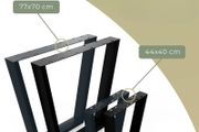 Metal Table Legs Type V Loft Style 77/70 cm Set of 2