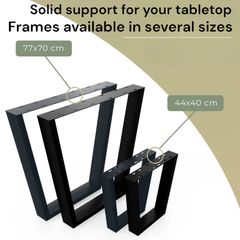 Metal Table Legs Type V Loft Style 77/70 cm Set of 2