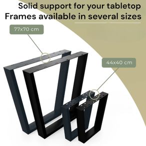 Metal Table Legs Type V Loft Style 77/70 cm Set of 2