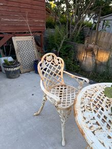 Cast Iron Garden Set - Table & 4 Chairs - Style H