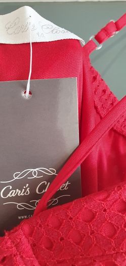 Cari's Closet Red bustier style dress Sz 14 (Fit 14-16UK) - Bnwt
