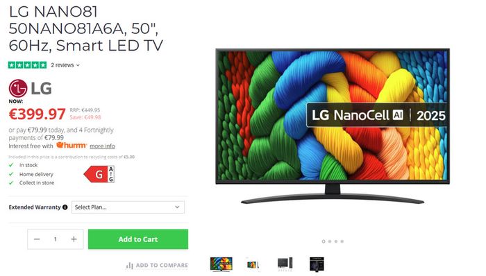 Lg Nano 50'' Tv