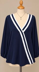 SHEIN Curve Navy & White Blouse 1XL brand new