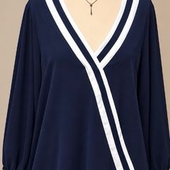 SHEIN Curve Navy & White Blouse 1XL brand new