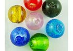 Glass Silver Foil Round Beads 8mm