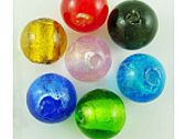 Glass Silver Foil Round Beads 8mm
