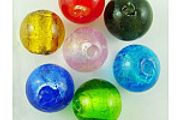 Glass Silver Foil Round Beads 8mm