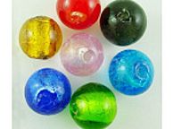 main image for ad Glass Silver Foil Round Beads 8mm