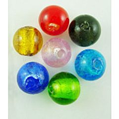 Glass Silver Foil Round Beads 8mm