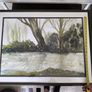Framed landscape watercolour painting Image 2