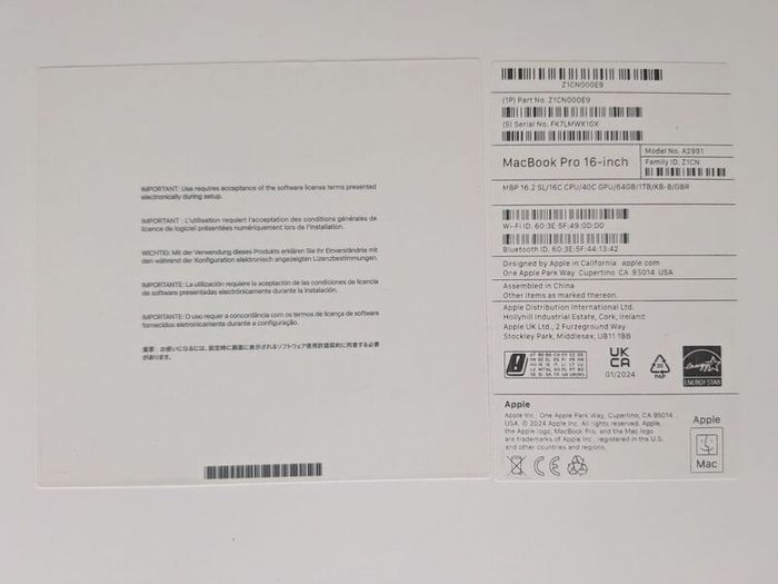 MacBook Pro 16 inch M3 Max 64GB RAM 1TB SSD Like New