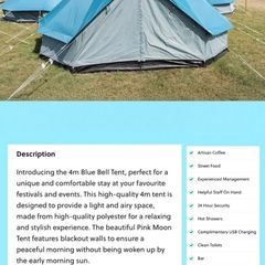 Electric picnic glamping 4 man tent