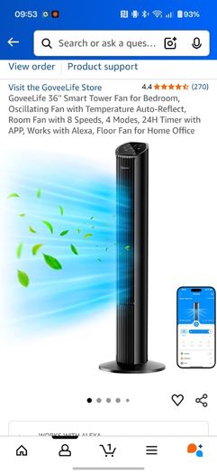 Smart Oscillating Tower Fan