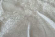 Vintage linen oval tablecloth
