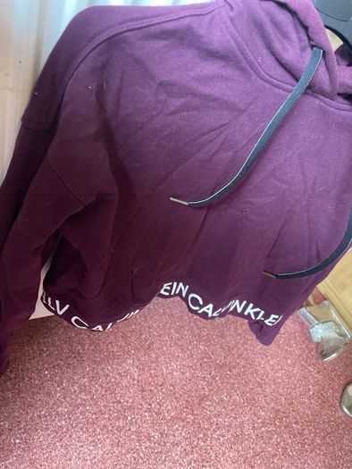 Plum Calvin Klein cropped hoody