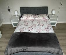 Grey Double Bed & Mattress