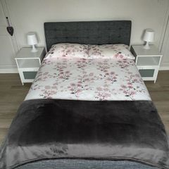 Grey Double Bed & Mattress