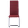 Cantilever Dining Chairs 4 pcs Red Faux Leather Image 6