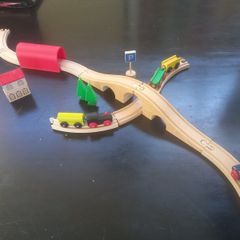 Large wooden train set collection