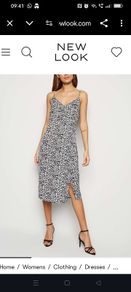 NEW LOOK, White Leopard Print dress, Size 10