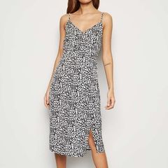 NEW LOOK, White Leopard Print dress, Size 10