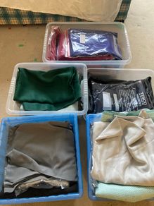5 boxes of high quality pure wool and linens fabrics