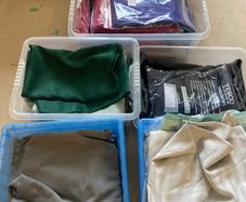 5 boxes of high quality pure wool and linens fabrics