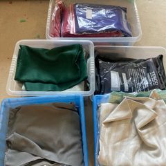 5 boxes of high quality pure wool and linens fabrics