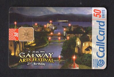 1998 Ireland 50 Unit Galway Arts Festivals' 21st birthday (ODS2) Call Card Used. Telecom Eireann card number 1215.