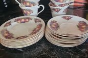 Set of six fine bone china cups and saucers