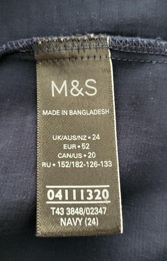 M&S navy sleeveless blouse, Size 24