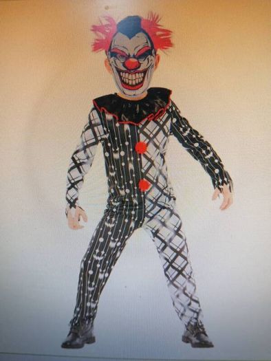 HALLOWEEN Monochrome Sinister Clown suit with mask
