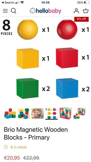 Biro magnetic blocks 12m +